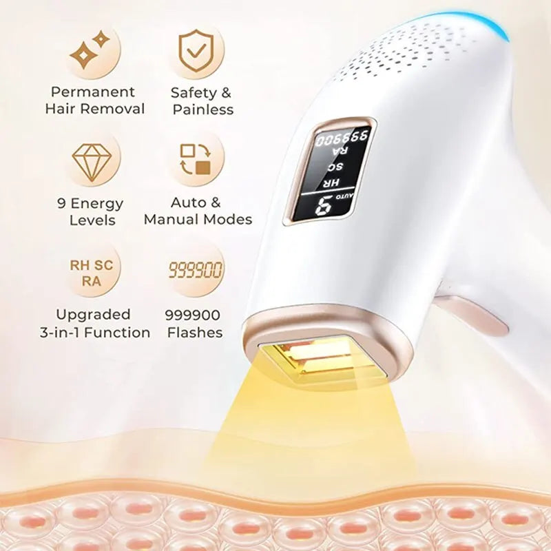 Depiladora Láser IPL Profesional de Luz Pulsada 3 en 1