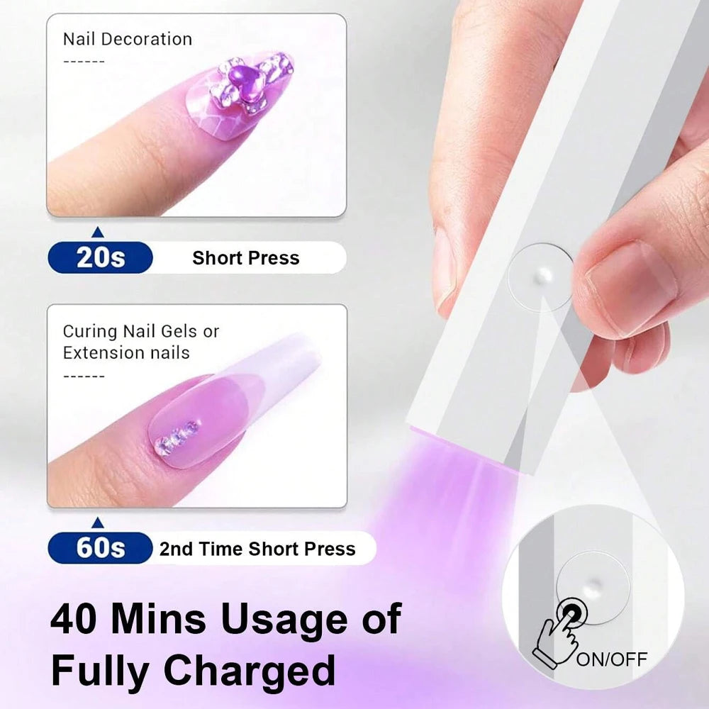 Mini Lámpara UV/LED de Manos Libres para Nail Art