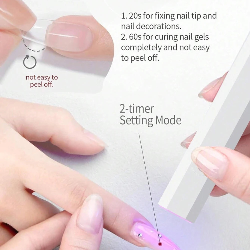 Mini Lámpara UV/LED de Manos Libres para Nail Art